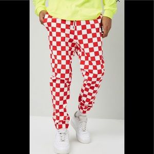 Forever 21 Elwood red checkered joggers